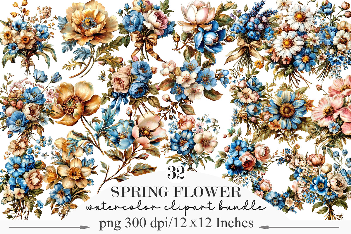 Spring Flower Clipart, an Illustration by Designking (Photo 1 of 5)