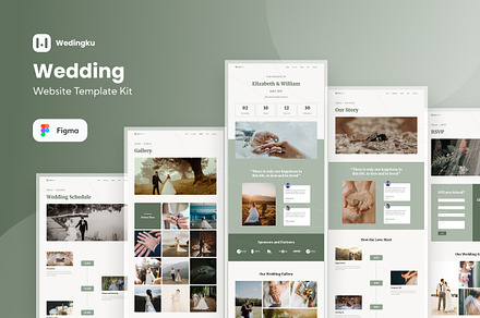 Wedingku Wedding Website Template, an UI Kit Template by Kreativ Space