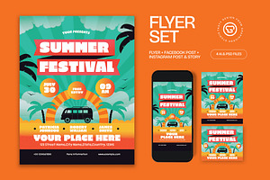 Summer Festival Flyer, a Flyer Template by graphicook