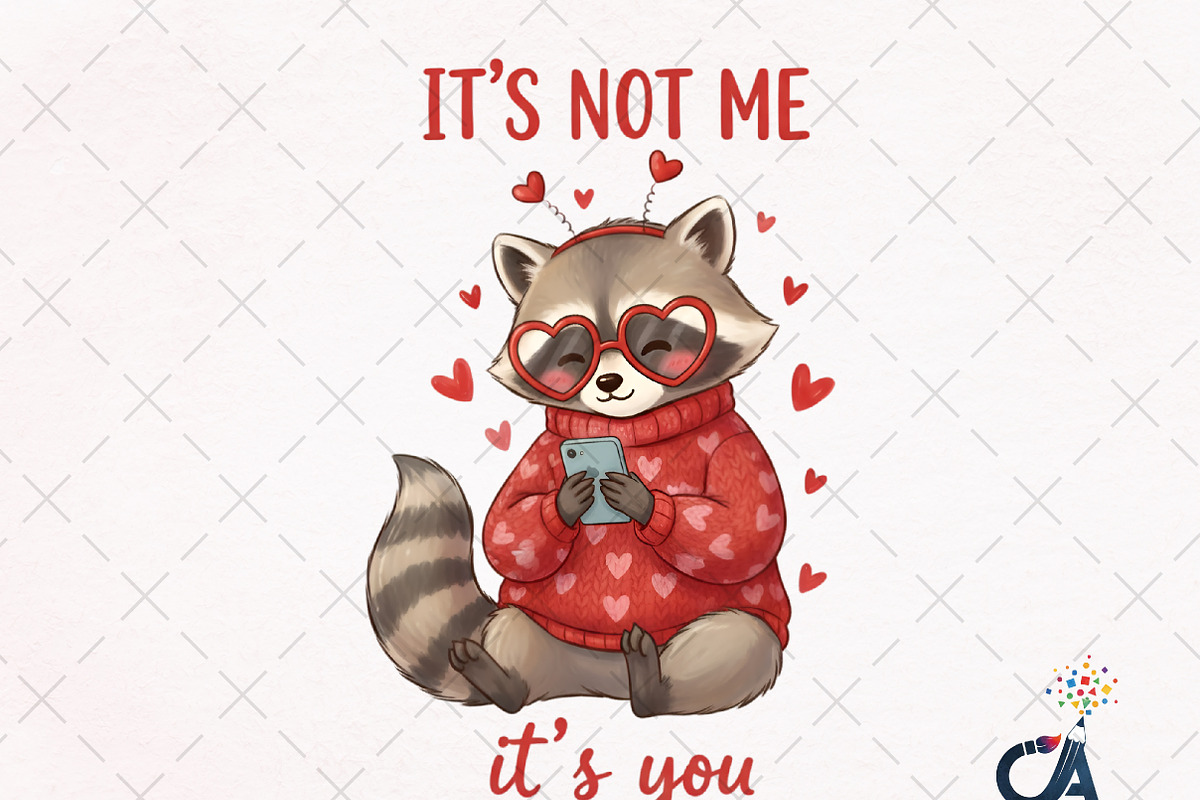 Funny Anti Valentine Raccoon Single, an Illustration by Creative Art (Photo 1 of 6)