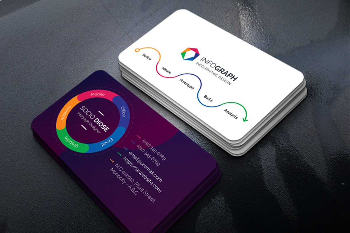 Infographic Business Card, a Business Card Template by xnorpix