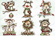 Whimsical Christmas Fluffy Animals, an Illustration by Creative Art (Thumbnail 5 of 10)