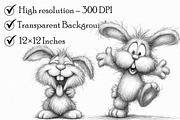 Funny Bunny Sketch Clipart, an Illustration by Libby Wishes (Thumbnail 8 of 8)