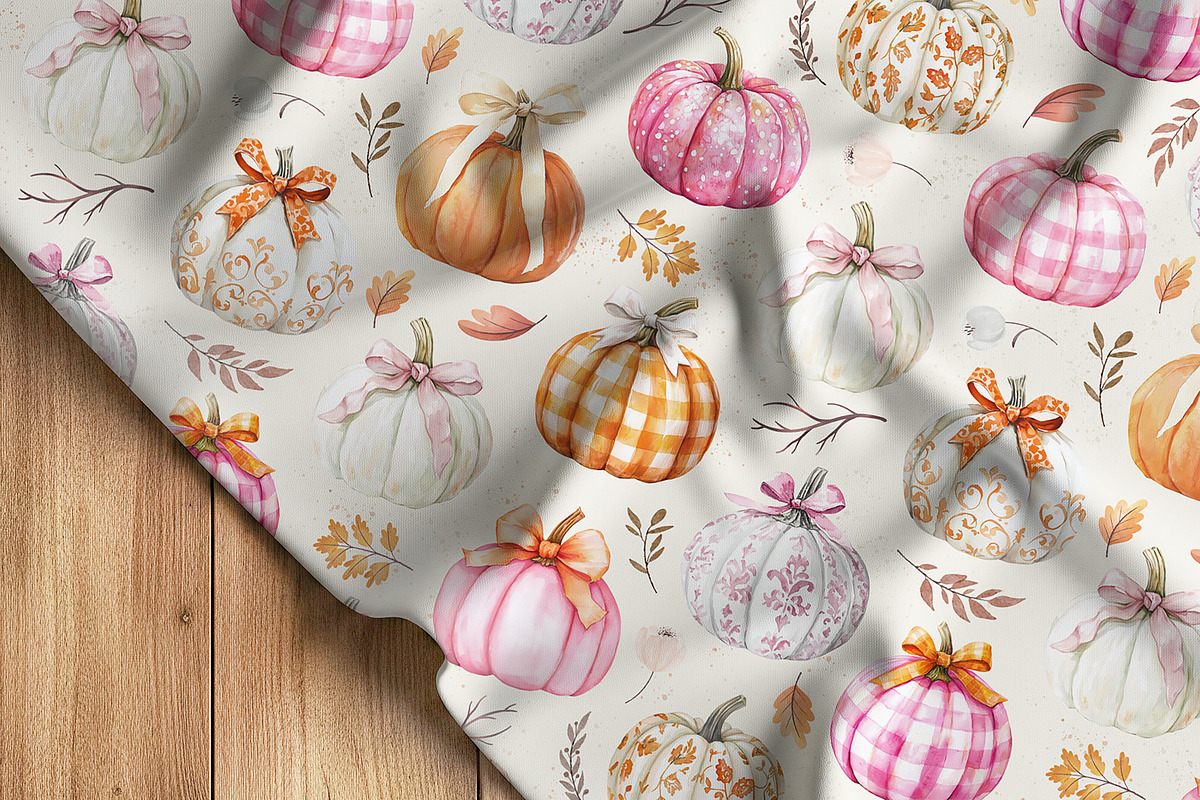 Pumpkin Pastel Seamless Pattern, a Pattern Graphic by Kreeya Art Shop (Photo 2 of 9)