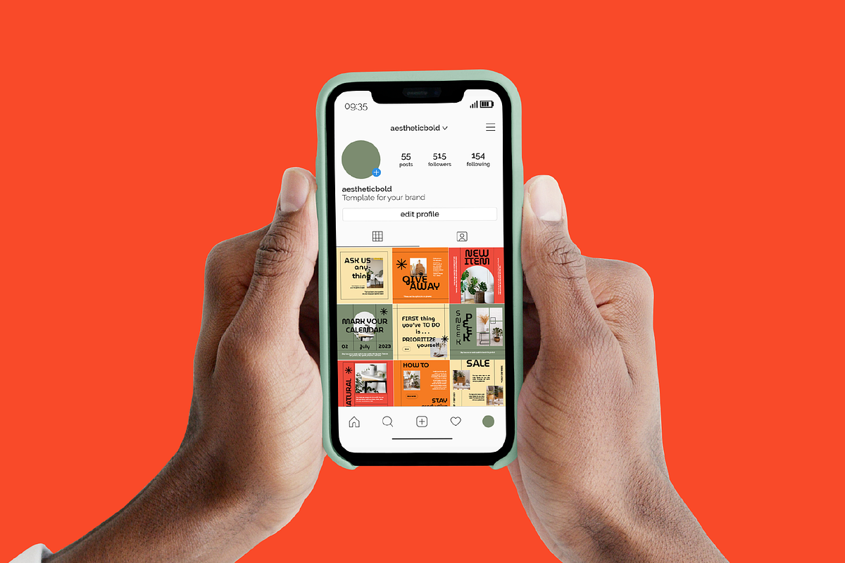 Aesthetic Bold Instagram Post Template preview 4