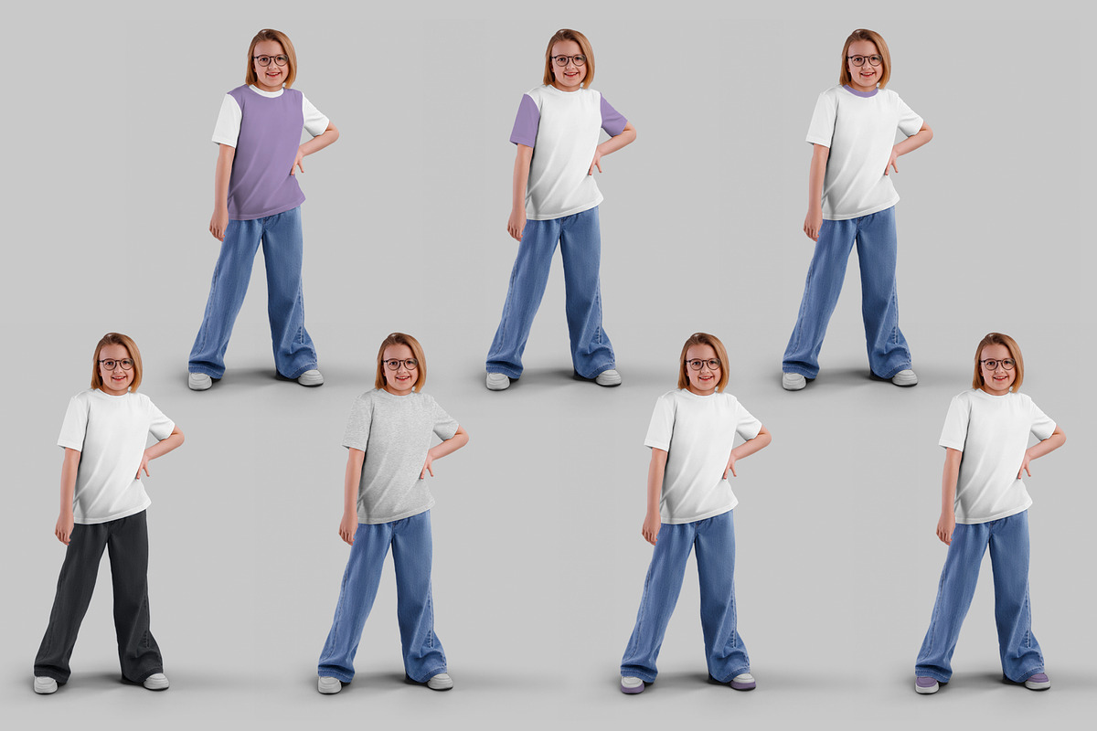 4 Mockups of a Children's T-shirt, a Shirt Mockup by Grow Design Craft Studio (Photo 3 of 7)