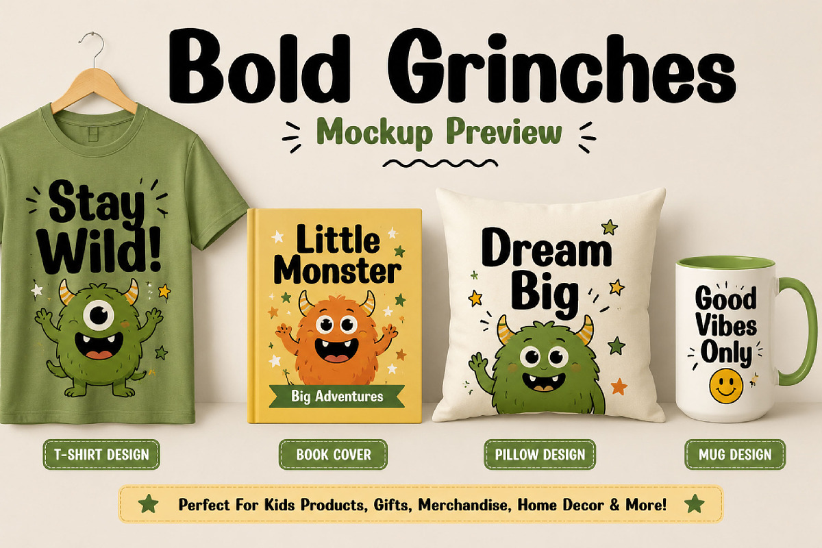 Bold Grinches, a Script Font by Wow Magic (Photo 3 of 5)