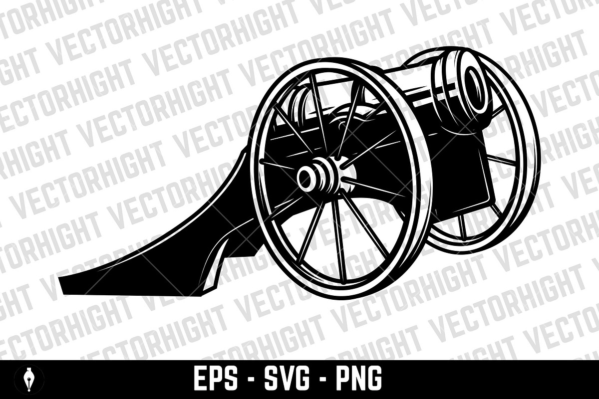 Historical field cannon on wheels, an Object Illustration by Vectorhight (Photo 3 of 3)
