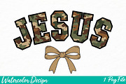 Camo Jesus Coquette Png, an Illustration by Watercolor design (Thumbnail 1 of 3)