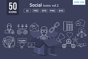 Social Line Icons V2, an Outline Icon by Jumbo Icons (Thumbnail 1 of 5)