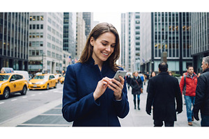 Woman on Phone Street, a Person Photo by CREATIVEDEF