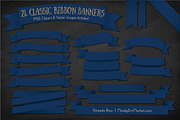 Navy Ribbon Banner Clipart, an Illustration by Amanda Ilkov (Thumbnail 2 of 4)