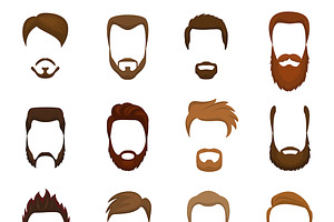 Beards Vector Portraite Bearded Man