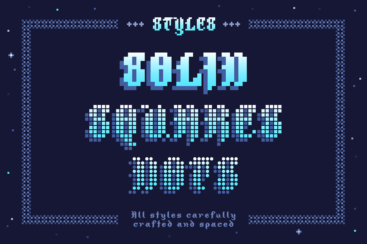 Magic Quest - 8-Bit Blackletter, a Blackletter Font by OPENCITYDESIGNCO (Photo 3 of 5)