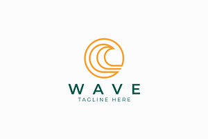 Wave Logo Icon Sea Linear Ocean, a Branding & Logo Template by Signatoro