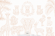 Toile Safari Animals Beige, an Animal Illustration by Invite to Clipart (Thumbnail 2 of 14)