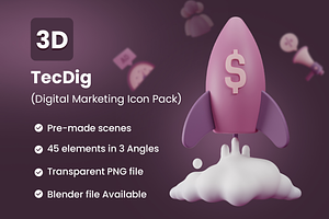 TecDig - 3D Marketing Icons Pack