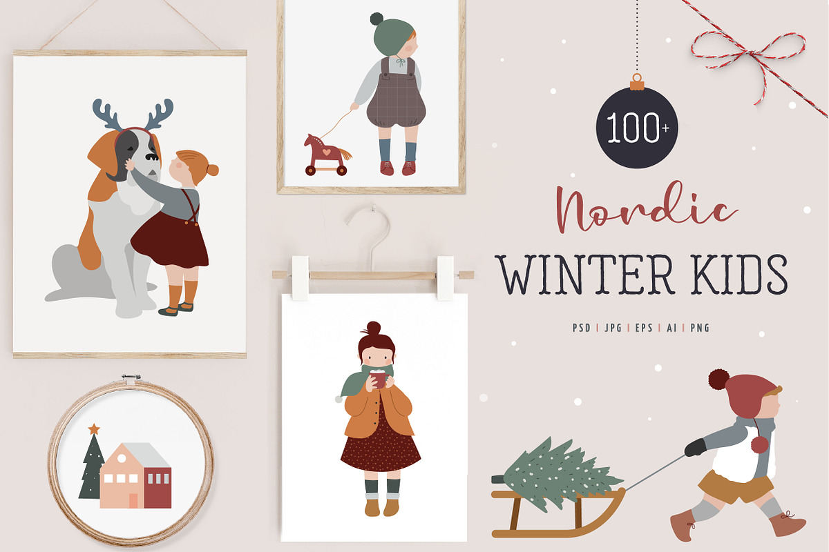 Nordic Winter Kids, a Decorative Illustration by Marish (Photo 1 of 16)