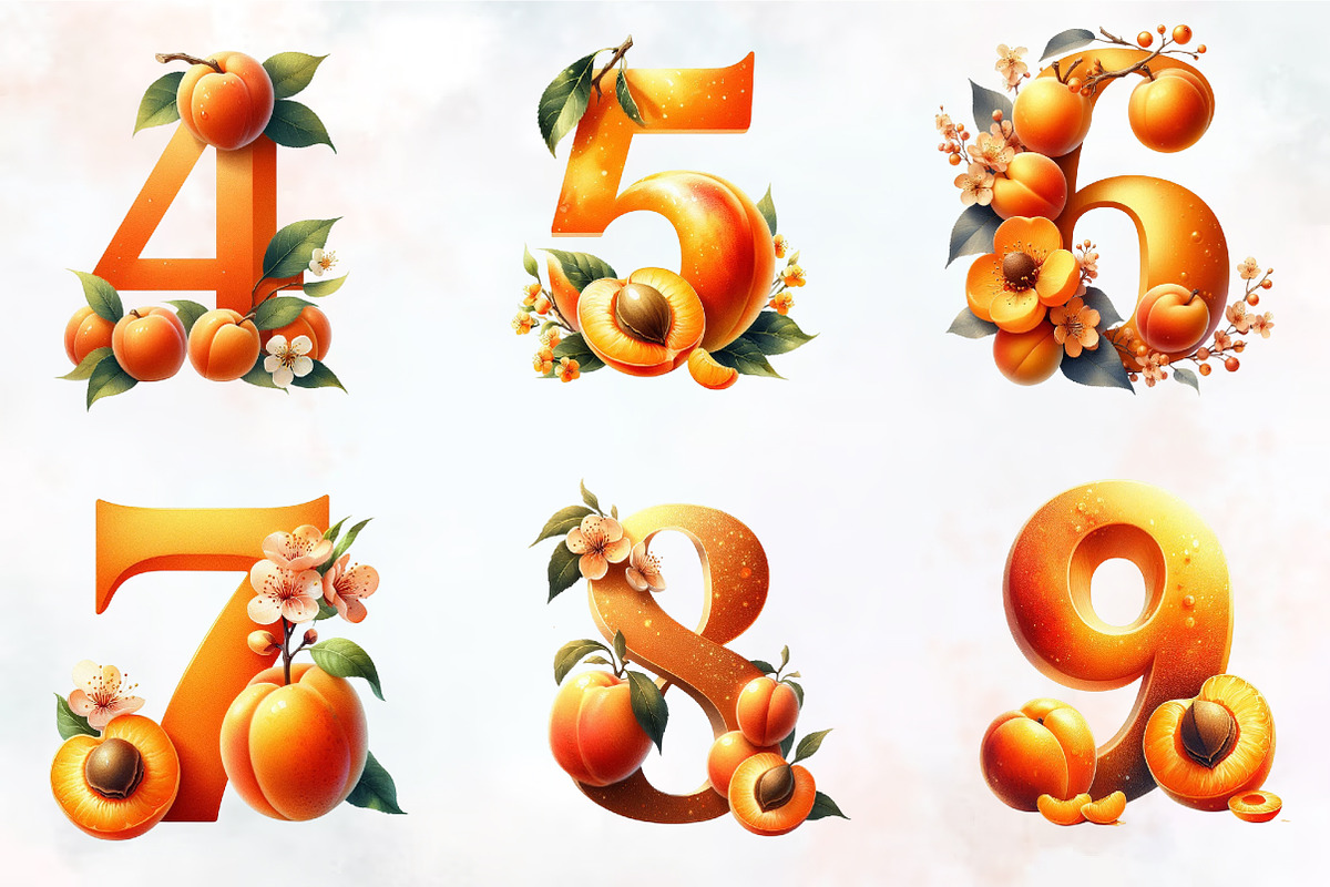 Spring apricot Alphabet clipart, an Illustration by RobertsArt (Photo 3 of 7)