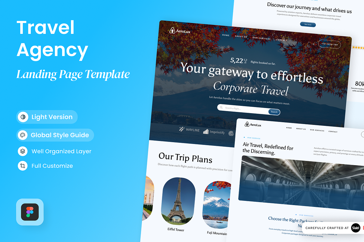 AeroLux - Travel Agency Landing Page