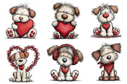 Whimsical Valentine Dogs Clipart, an Illustration by Dream Creation (Thumbnail 3 of 5)