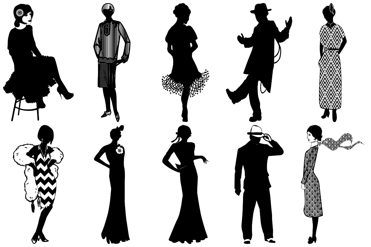 Gatsby Flappers/Mobsters AI EPS PNG, a Person Illustration by FrankiesDaughtersDesign (Photo 4 of 6)