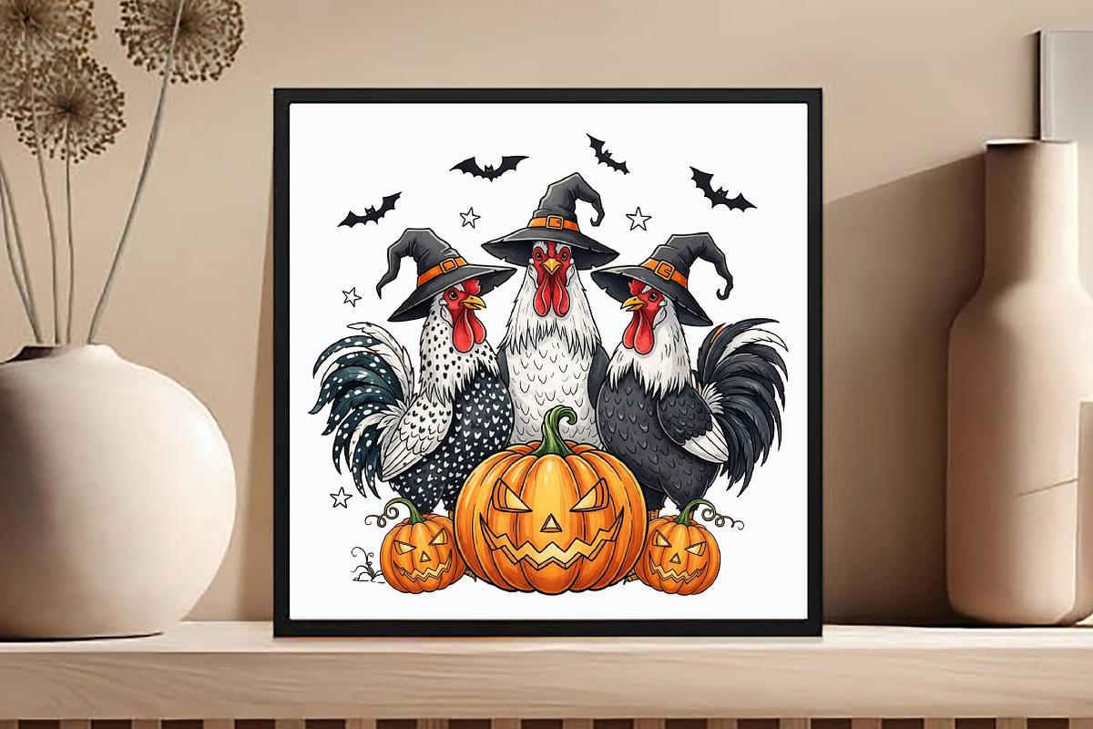 Halloween Pumpkin Chicken Witch Fall, an Illustration by DreamCafeArt (Photo 6 of 7)