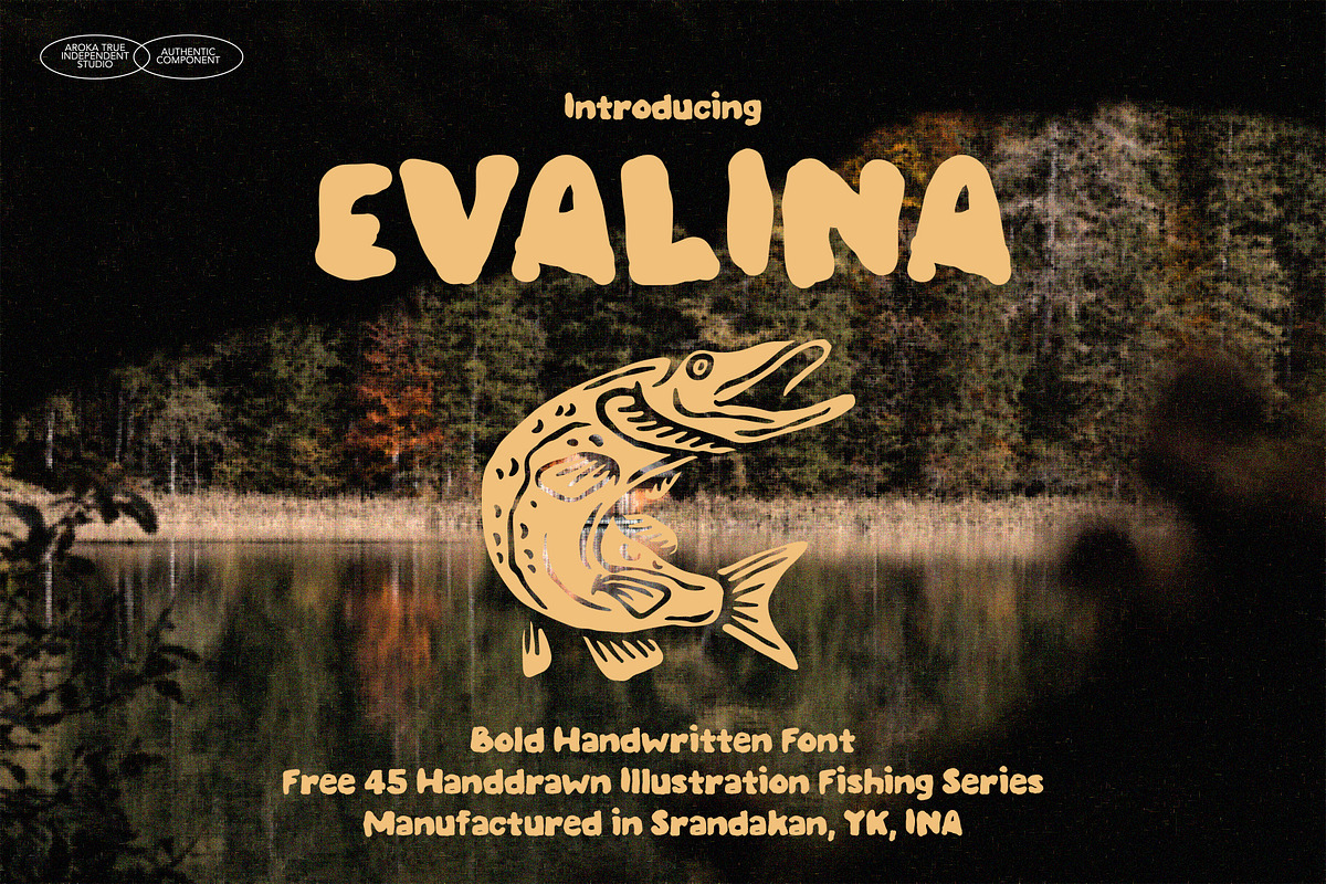 Bold Font Evalina, a Handwritten Font by AROKA (Photo 1 of 6)