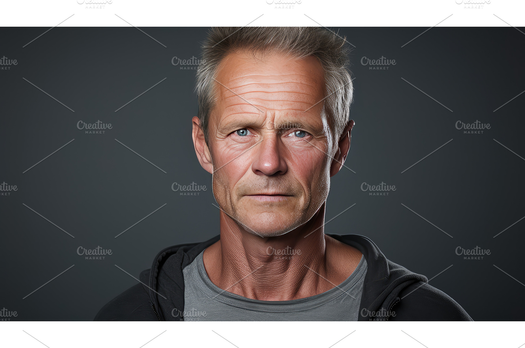 man portrait grey background ai, a Person Photo by pikepicture
