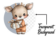 Whimsical Christmas Deer Clipart, an Illustration by Pixels.Craft (Thumbnail 2 of 6)