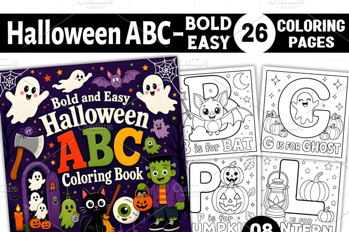 Halloween ABC Alphabet Coloring, an Education Illustration by Coco Bloom (Photo 1 of 3)