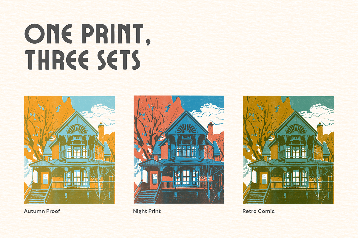 Vintage Print Set Procreate Palettes, a Palette Add-On by Rebus Illustration (Photo 4 of 9)