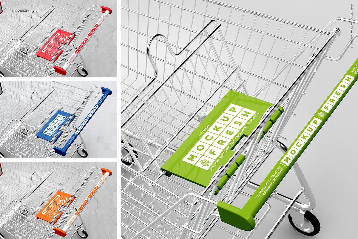 Metal Shopping Cart Branding Mockup, a Product Mockup by INCDesign (Photo 9 of 19)