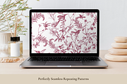 Hummingbird Toile de Jouy Pattern, a Pattern Graphic by Hughes Studio (Thumbnail 2 of 10)