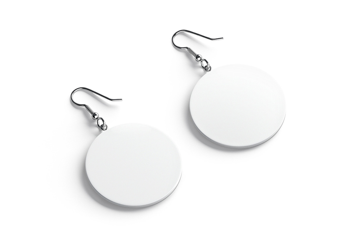 White Round Earring Pair 3D Model, an Object 3D Model by rebrandy (Photo 1 of 9)