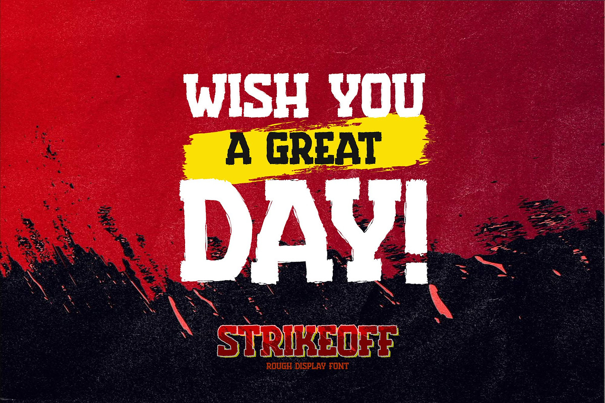 Strikeoff – Rough Display Font, a Slab Serif Font by Almarkhatype (Photo 3 of 8)