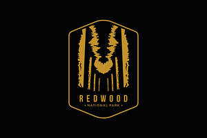 line art redwood national park logo, a Branding & Logo Template by swarnstudio