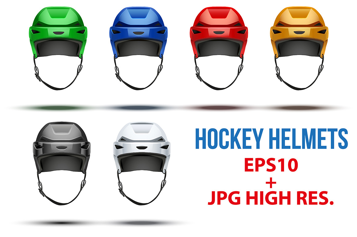 6 Ice Hockey Helmets Bundle | Graphic Objects ~ Creative Market