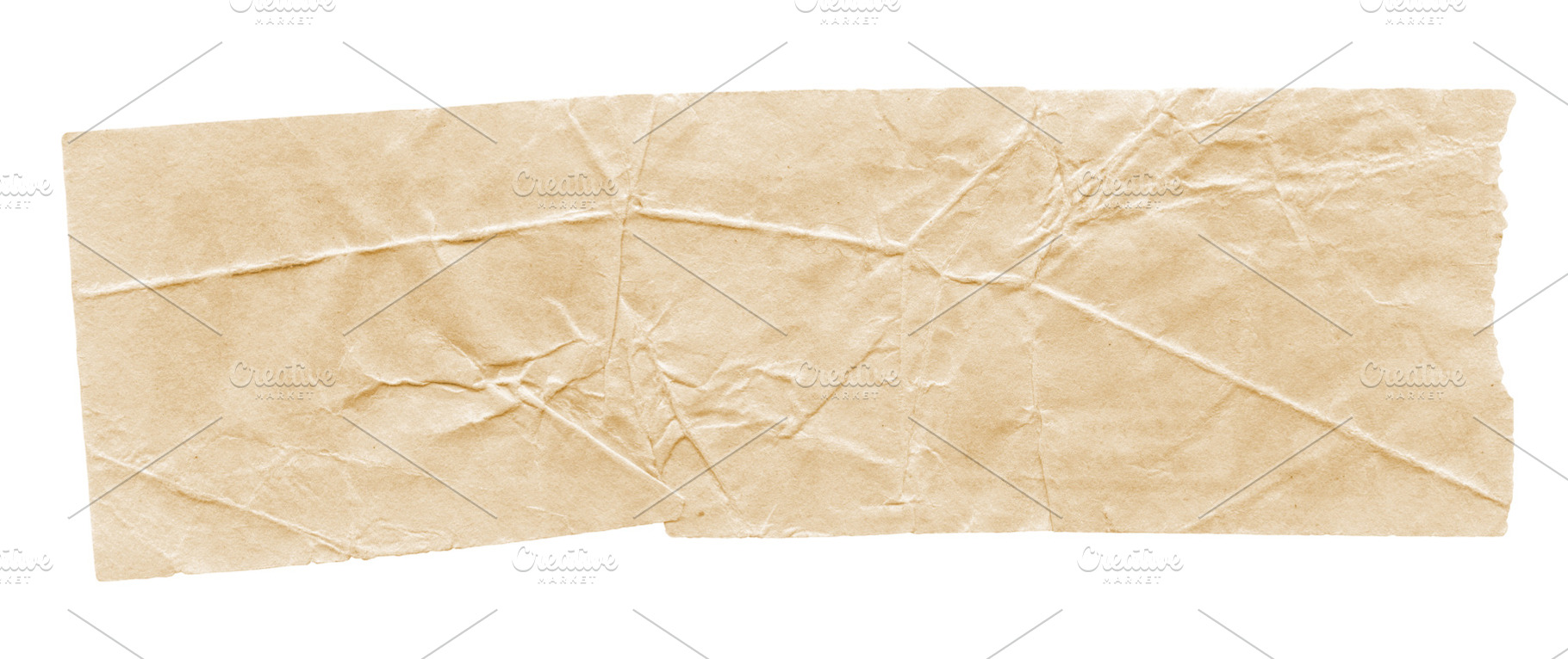 Crumpled vintage paper strip isolated on white, a Background Photo by GoodGoods