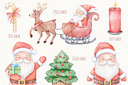 Christmas Watercolor Clipart Png, a Seasonal Illustration by ekossa_art (Thumbnail 2 of 8)