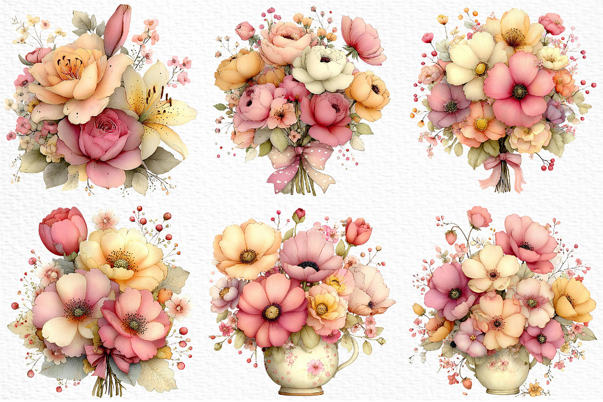 Whimsical Mother's Day Flowers Clipa, an Illustration by Craft Nest (Photo 5 of 12)