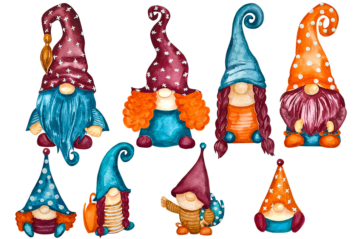 Back to school gnomes family png, a Seasonal Illustration by Fresh art by Larysa (Photo 2 of 3)