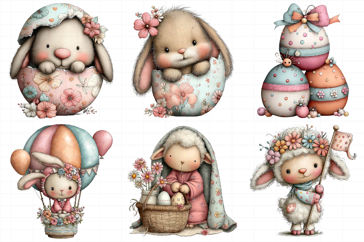 Whimsical Easter Clipart, an Illustration by Daily.Designs (Photo 3 of 8)