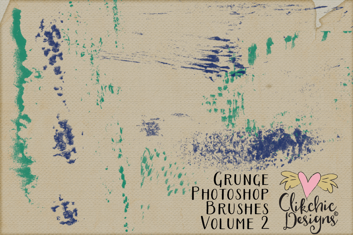 Grunge Texture Photoshop Brushes V2, a Brush Add-On by Clikchic Designs (Photo 4 of 4)