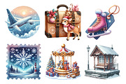 Christmas Travel Watercolour Clipart, an Illustration by Daily.Designs (Thumbnail 5 of 5)