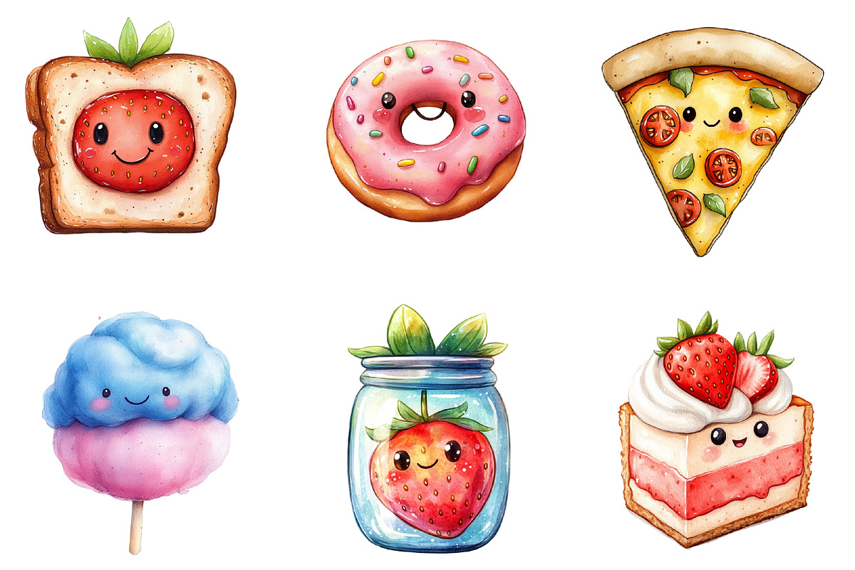 Kawaii Cute Food PNG, an Illustration by SinaCreation (Photo 2 of 5)