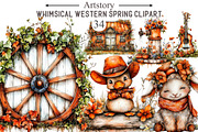 Whimsical Western Spring Clipart, an Illustration by designcity5 (Thumbnail 1 of 5)