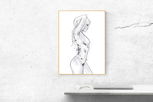 Illustration of sexy sensual woman