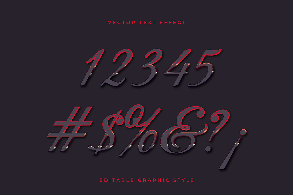 Elegant Script Glossy Text Effect preview 2