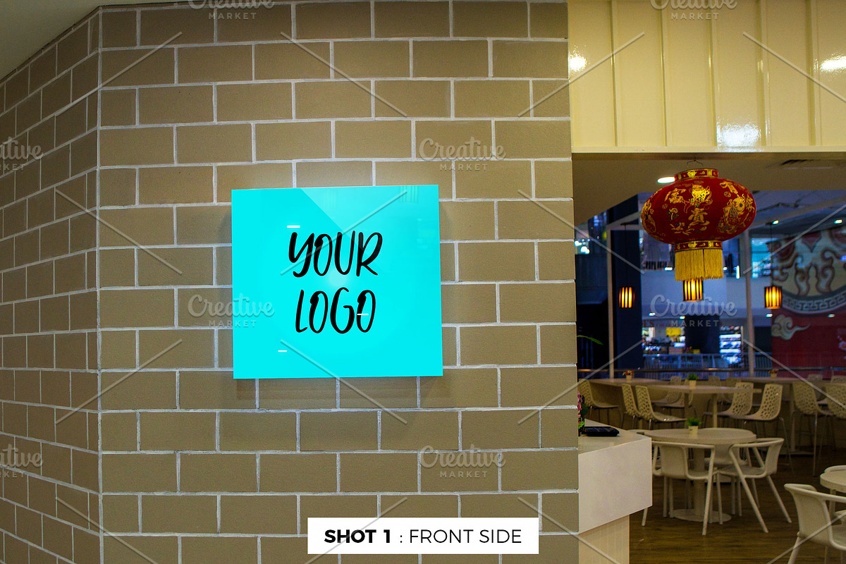 2 Square Lightbox Signboard Mockup, a Product Mockup by MockUpgrade (Photo 4 of 8)